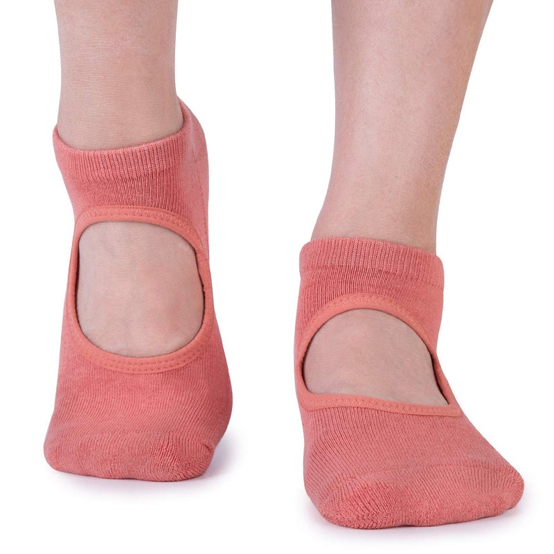 unenow Non Slip Grip Yoga Socks for Women with Cushion for Pilates, Barre, Dance - Image 2
